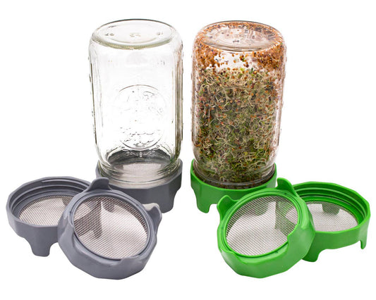 Rust Proof Sprouting Lid with Built-In Stand for Wide Mouth