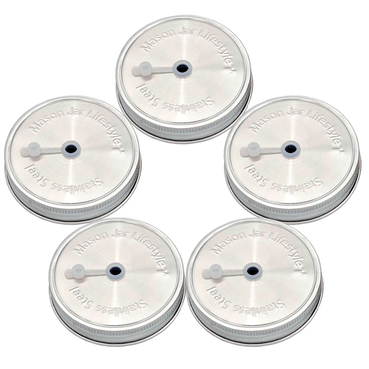 Stainless Steel Straw Hole Tumbler Lids for Mason Jars