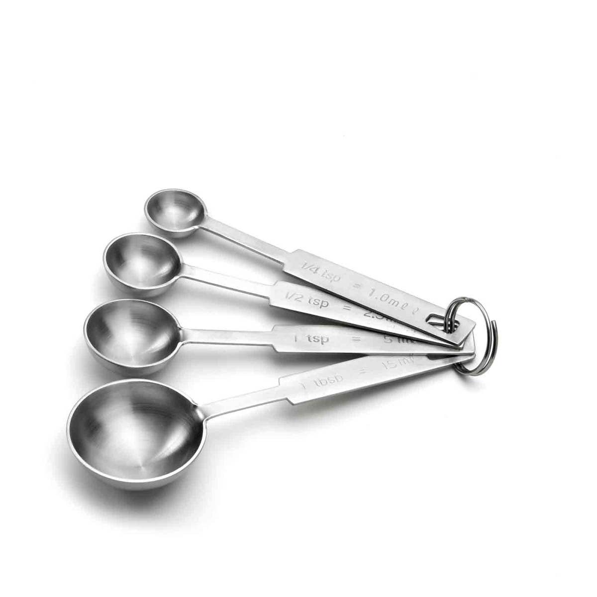 5-Pc Measuring Spoon Set, Includes: 1/8, 1/4, 1/2, Tsp